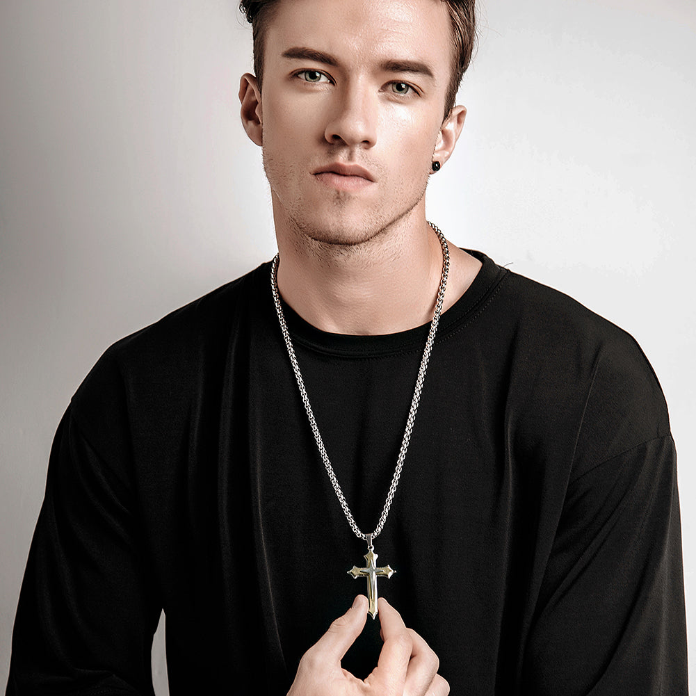 Stainless Steel Cross Necklace - NSSN592ST