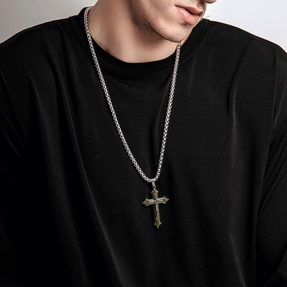 Stainless Steel Cross Necklace - NSSN592ST