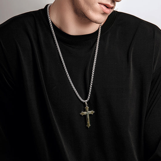Stainless Steel Cross Necklace - NSSN592ST