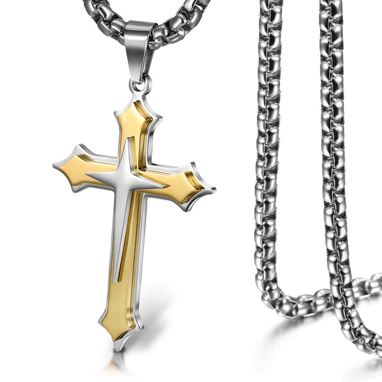 Stainless Steel Cross Necklace - NSSN592ST