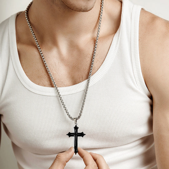 Stainless Steel Cross Necklace - NSSN592ST