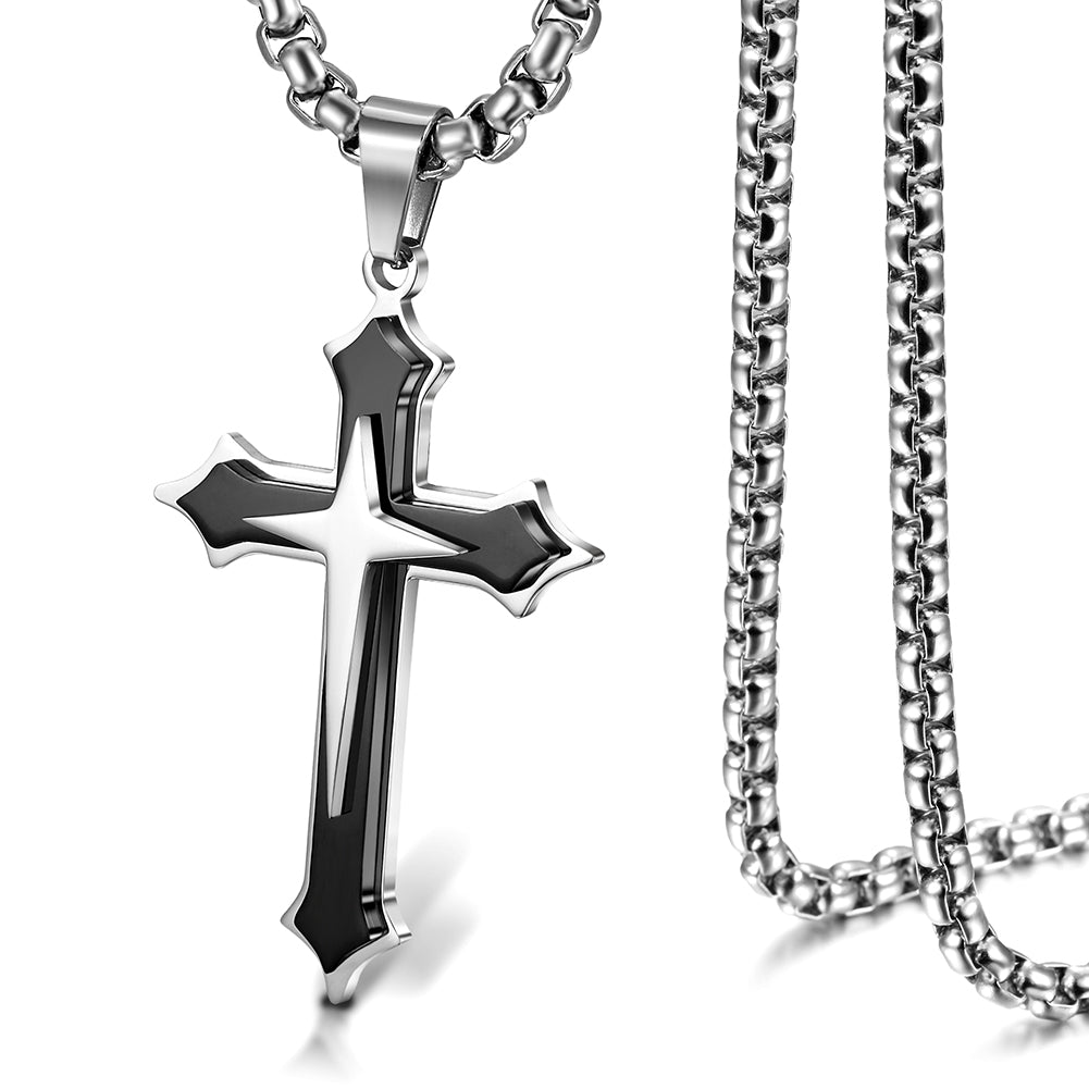 Stainless Steel Cross Necklace - NSSN592ST