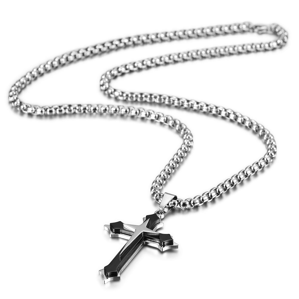 Stainless Steel Cross Necklace - NSSN592ST