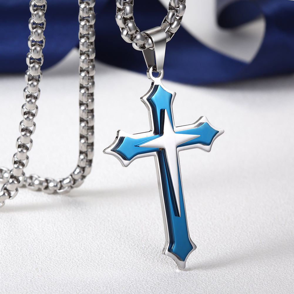Stainless Steel Cross Necklace - NSSN592ST