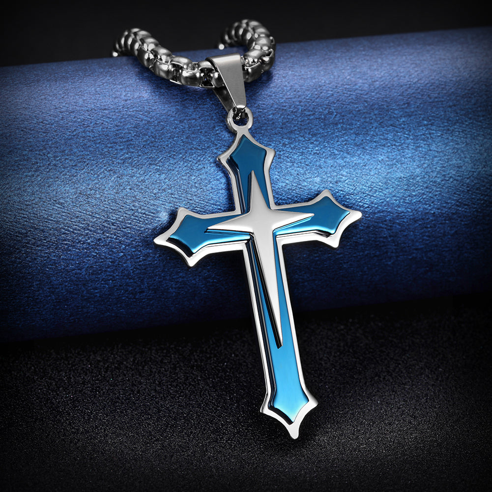 Stainless Steel Cross Necklace - NSSN592ST