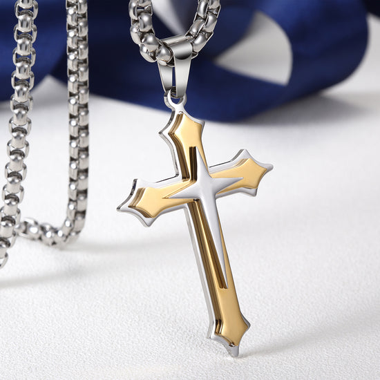 Stainless Steel Cross Necklace - NSSN592ST