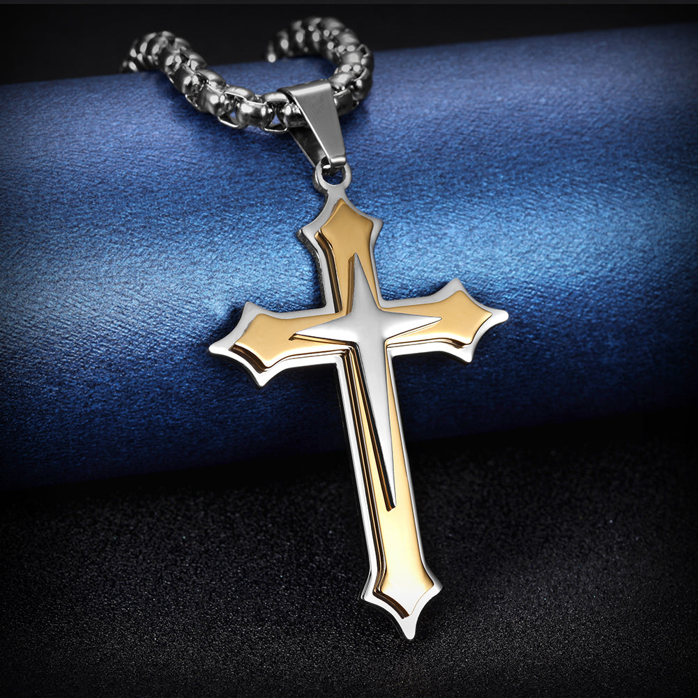 Stainless Steel Cross Necklace - NSSN592ST