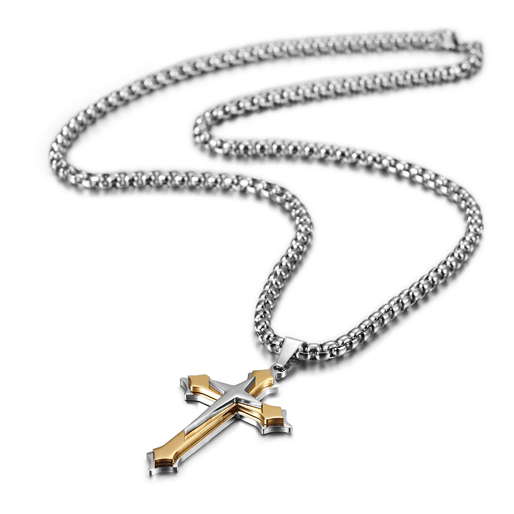 Stainless Steel Cross Necklace - NSSN592ST