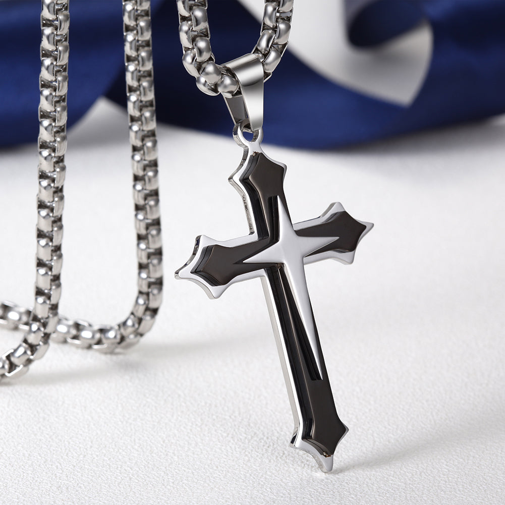 Stainless Steel Cross Necklace - NSSN592ST