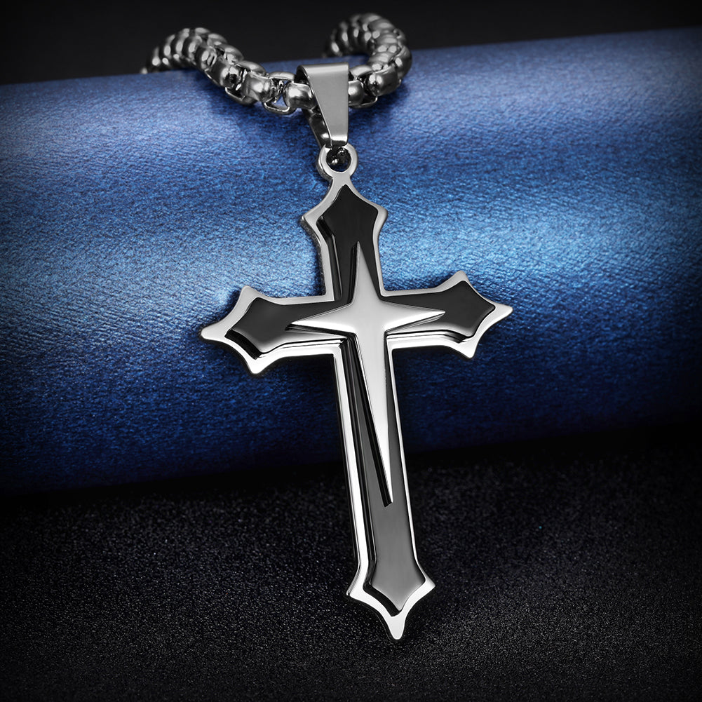 Stainless Steel Cross Necklace - NSSN592ST