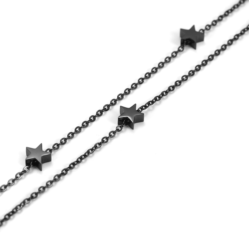 Stainless steel pentagram necklace-NSSN601STSC