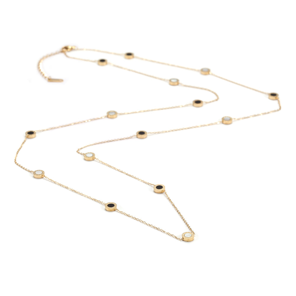 Stainless steel circle decoration necklace-NSSN602ST