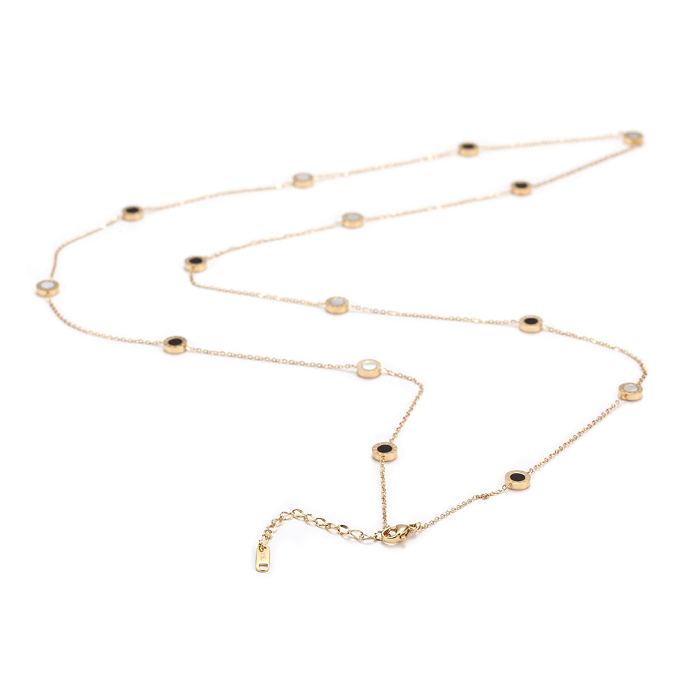 Stainless steel circle decoration necklace-NSSN602ST