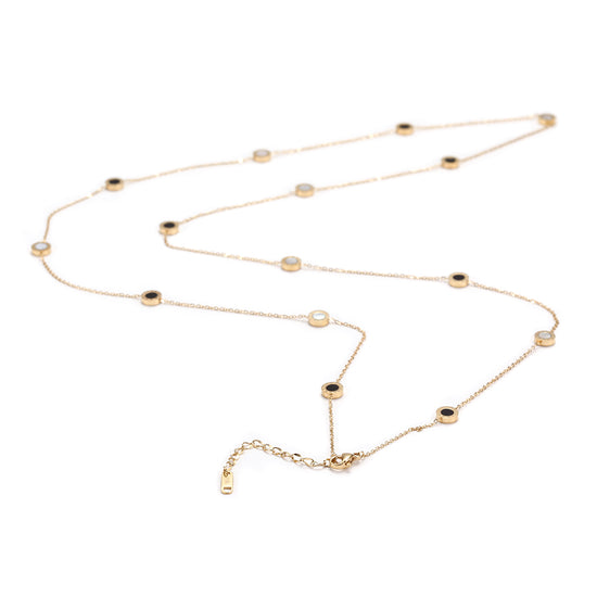 Stainless steel circle decoration necklace-NSSN602ST