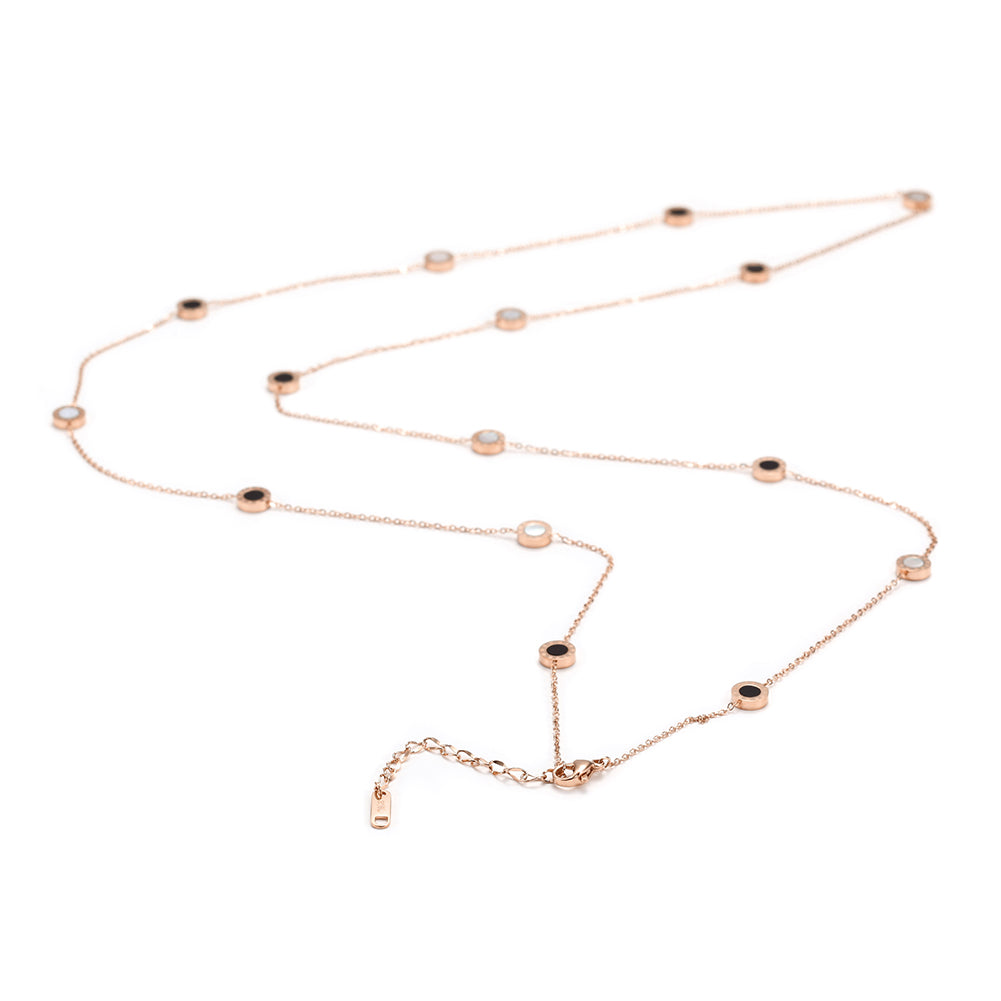 Stainless steel circle decoration necklace-NSSN602ST