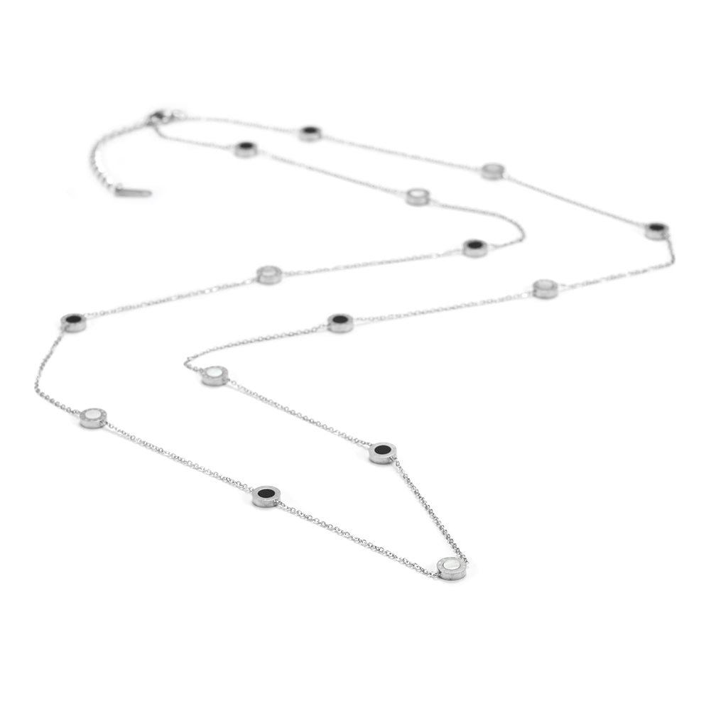 Stainless steel circle decoration necklace-NSSN602ST