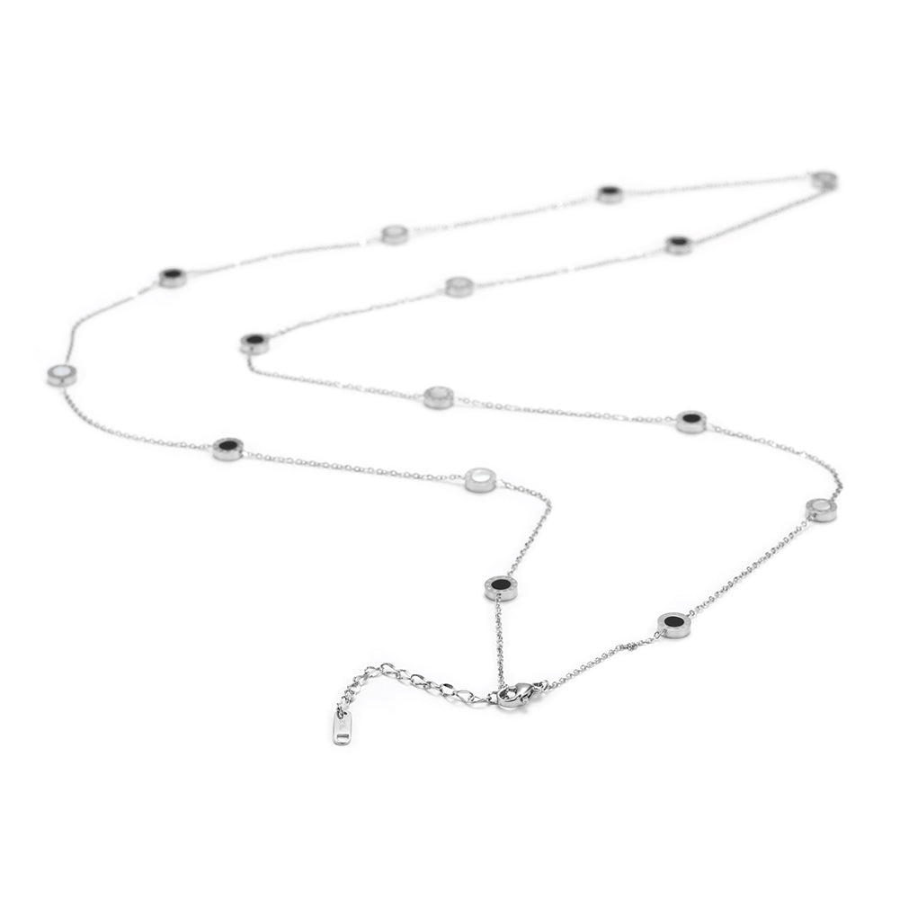 Stainless steel circle decoration necklace-NSSN602ST