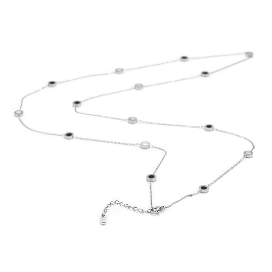 Stainless steel circle decoration necklace-NSSN602ST