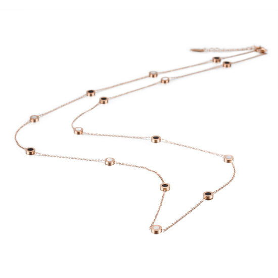 Stainless steel circle decoration necklace-NSSN602ST