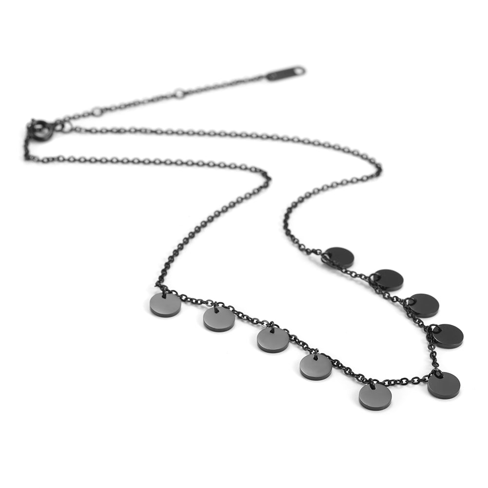 Stainless steel circle high polished necklace-NSSN604STSC