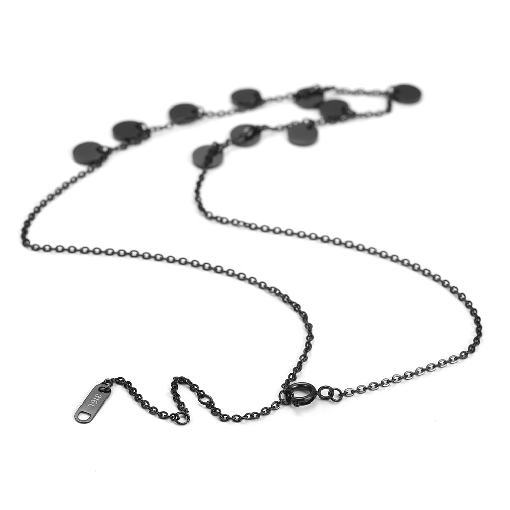 Stainless steel circle high polished necklace-NSSN604STSC