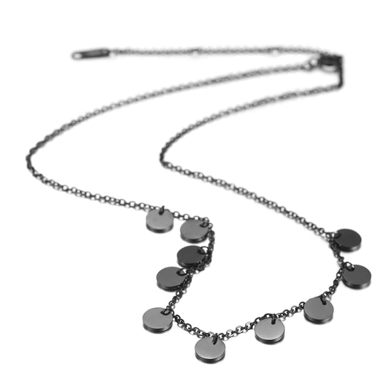 Stainless steel circle high polished necklace-NSSN604STSC