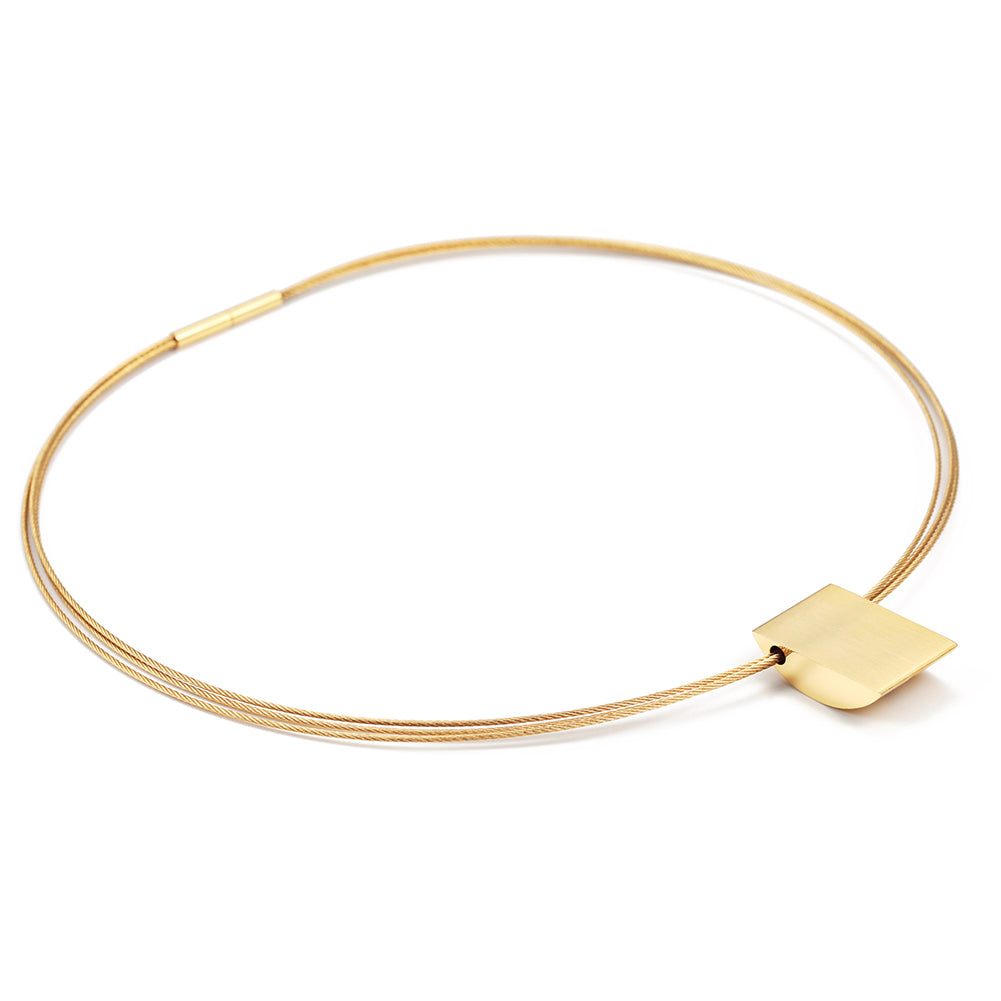 Cable high polished necklace-NSSN616ST