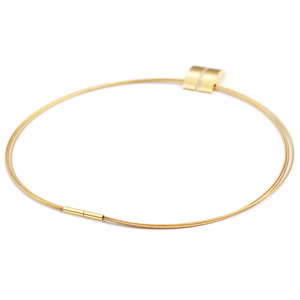 Cable high polished necklace-NSSN616ST