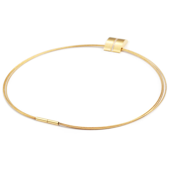 Cable high polished necklace-NSSN616ST
