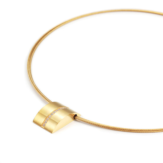 Cable high polished necklace-NSSN616ST