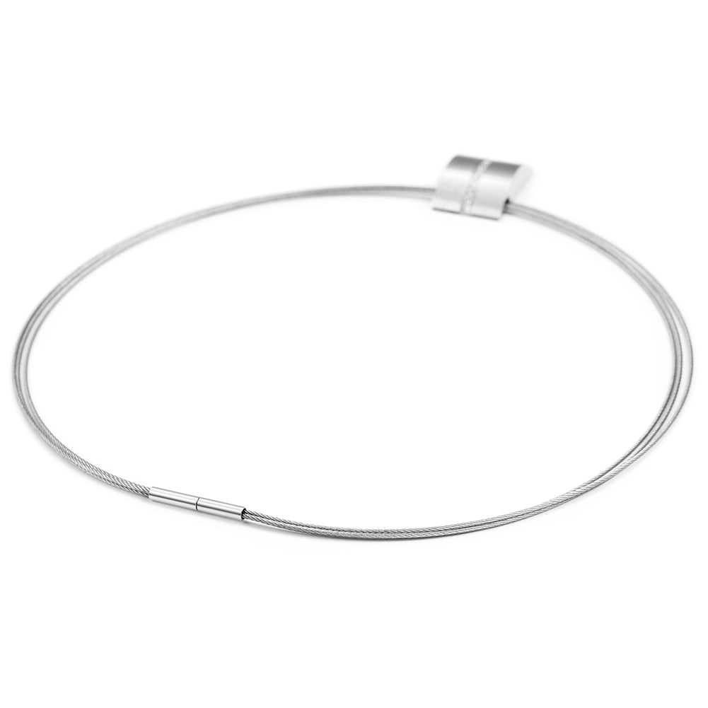 Cable high polished necklace-NSSN616ST