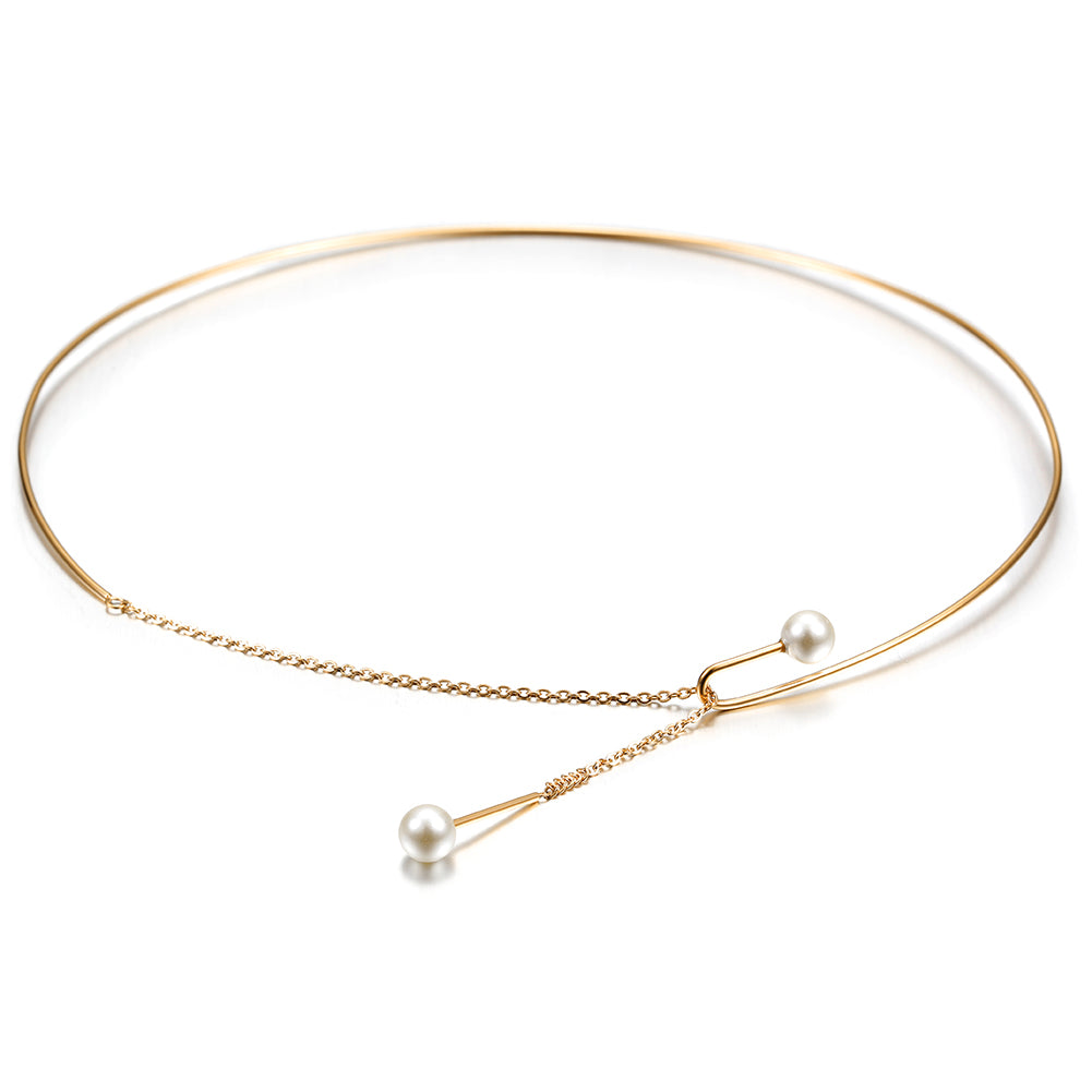 High polished white pearl necklace-NSSN619ST