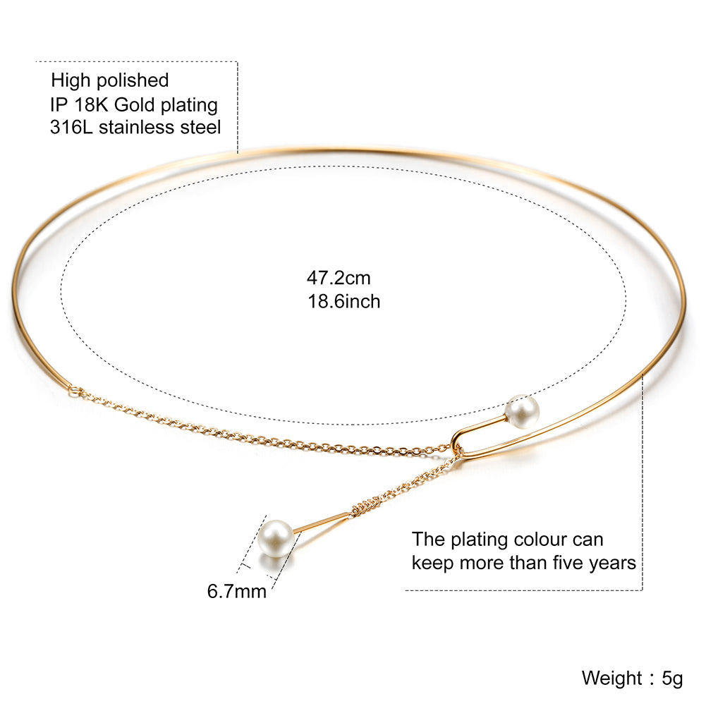 High polished white pearl necklace-NSSN619ST