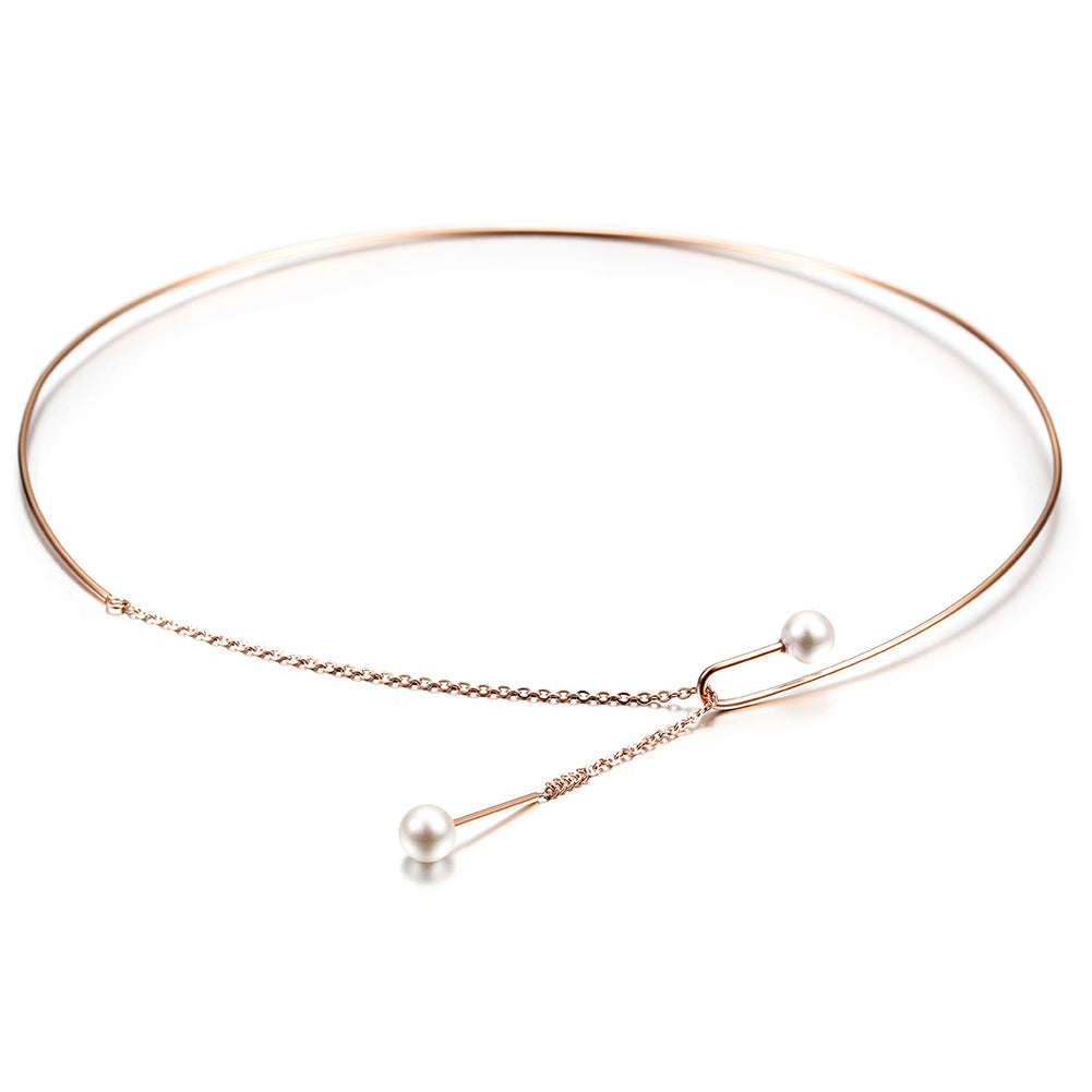 High polished white pearl necklace-NSSN619ST
