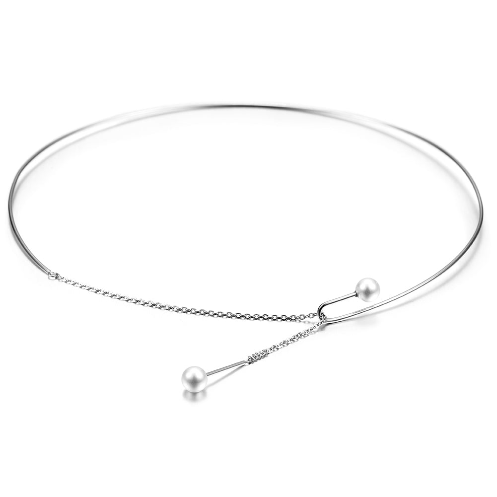 High polished white pearl necklace-NSSN619ST