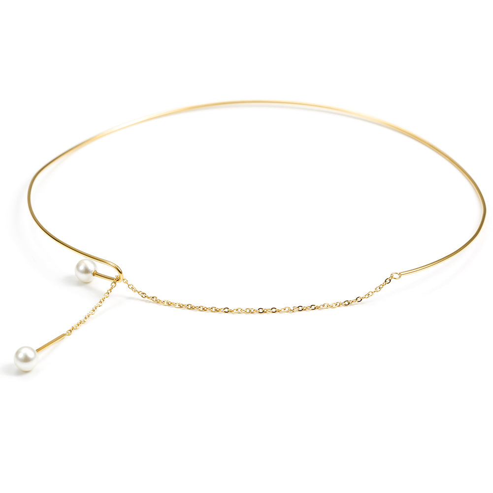 High polished white pearl necklace-NSSN619ST