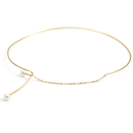 High polished white pearl necklace-NSSN619ST