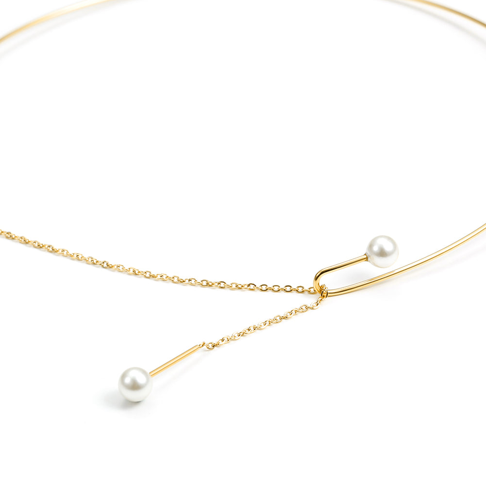 High polished white pearl necklace-NSSN619ST
