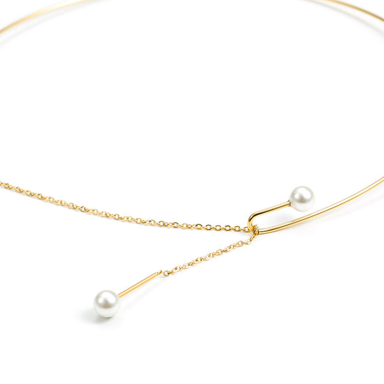 High polished white pearl necklace-NSSN619ST
