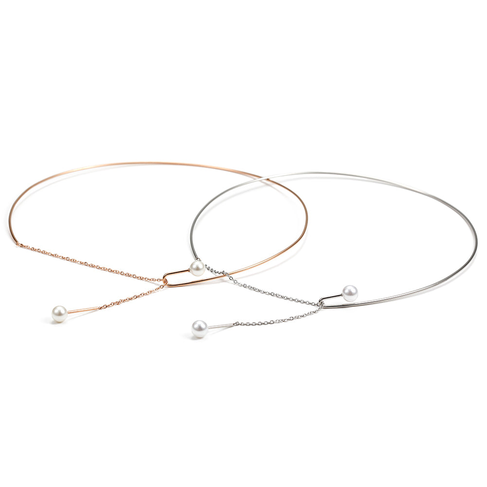 High polished white pearl necklace-NSSN619ST