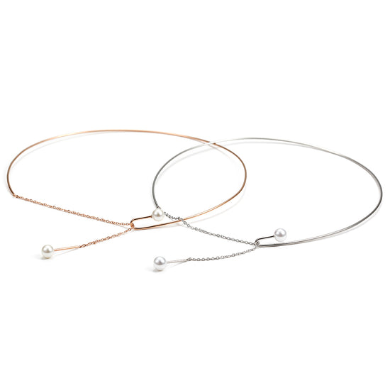 High polished white pearl necklace-NSSN619ST