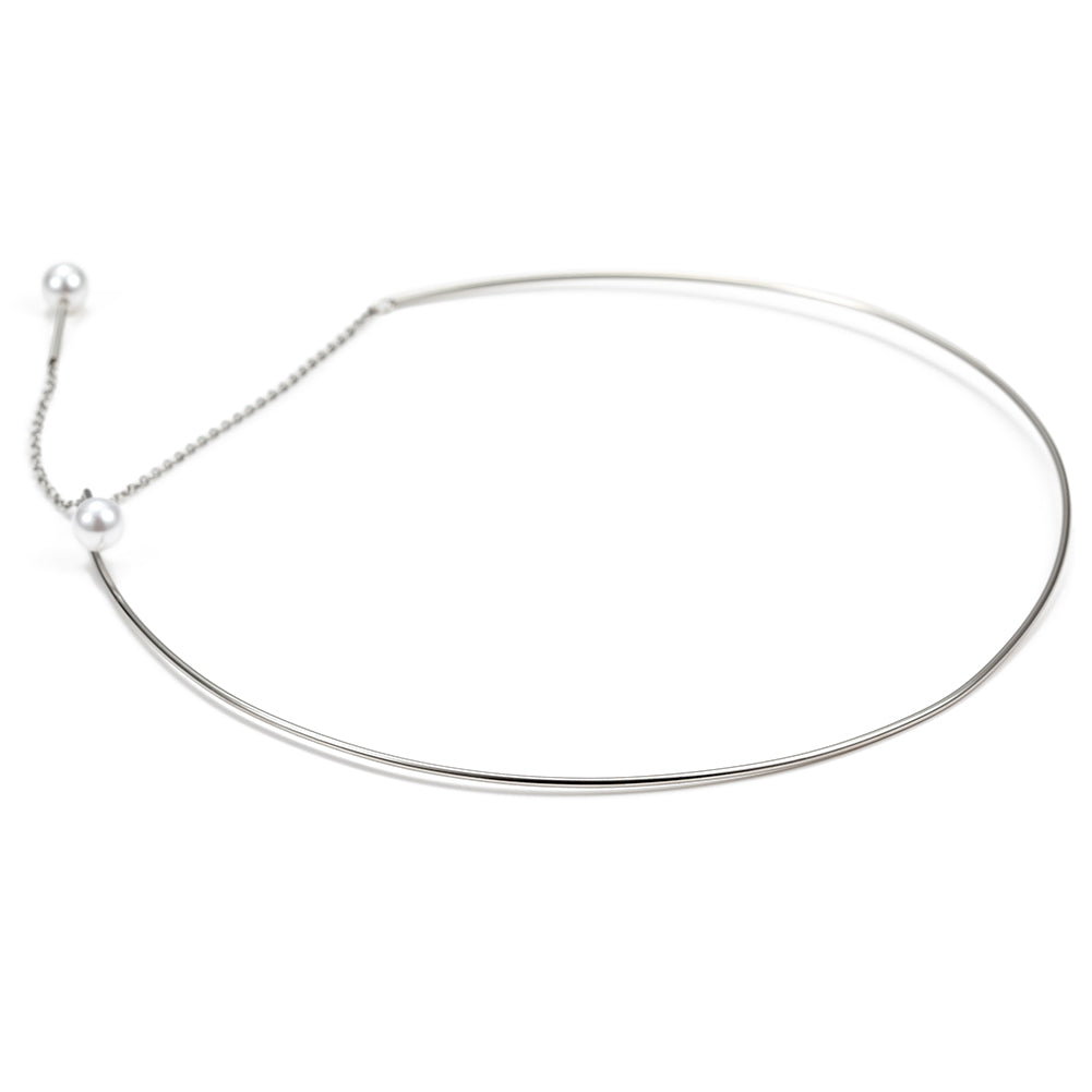 High polished white pearl necklace-NSSN619ST
