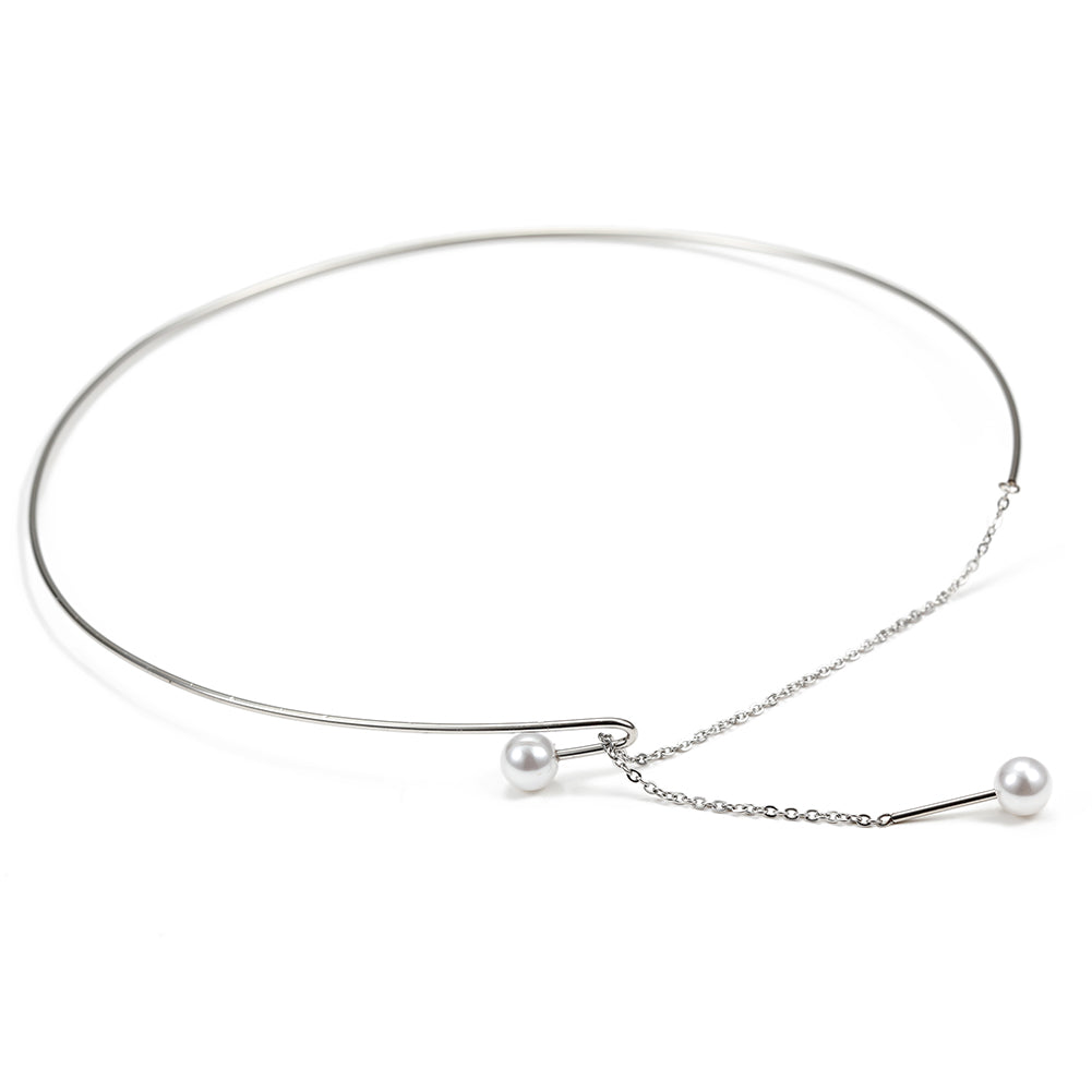 High polished white pearl necklace-NSSN619ST