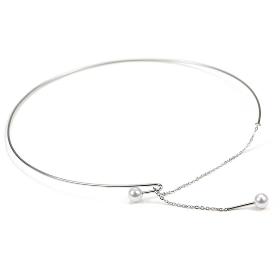 High polished white pearl necklace-NSSN619ST