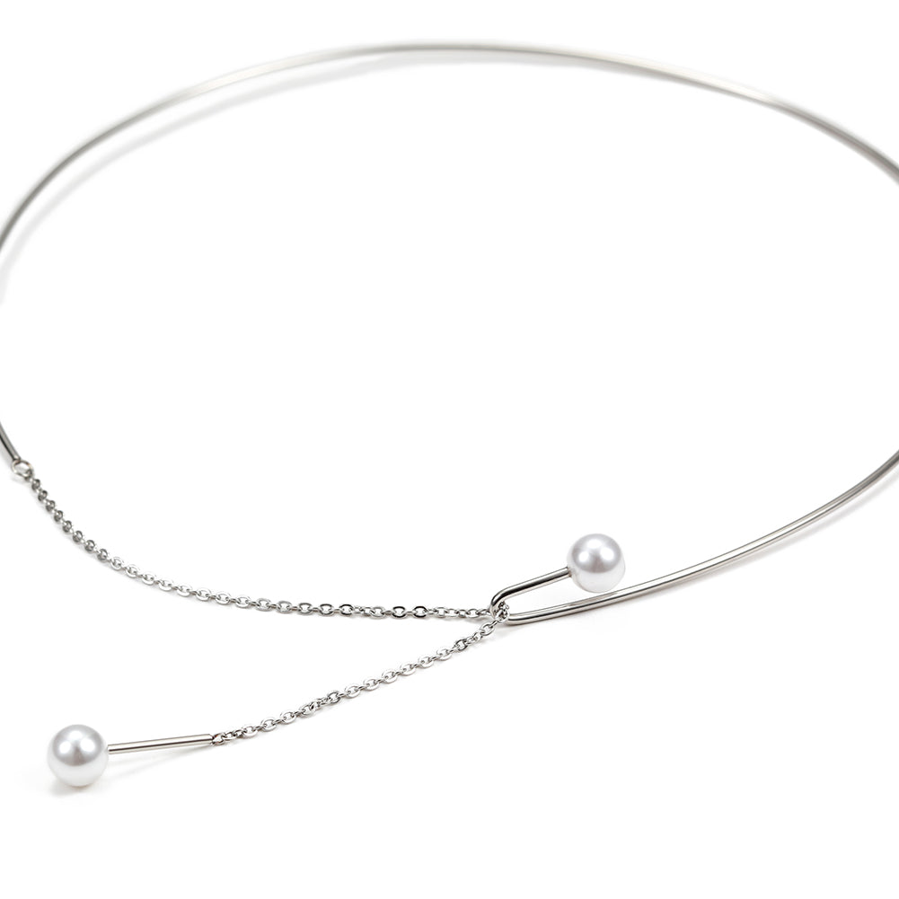 High polished white pearl necklace-NSSN619ST