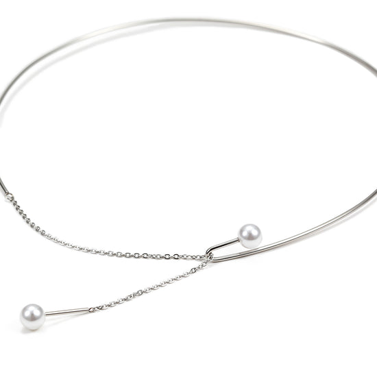 High polished white pearl necklace-NSSN619ST