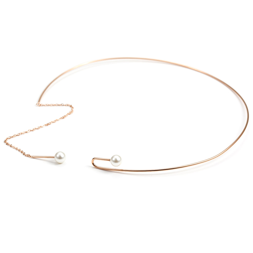High polished white pearl necklace-NSSN619ST