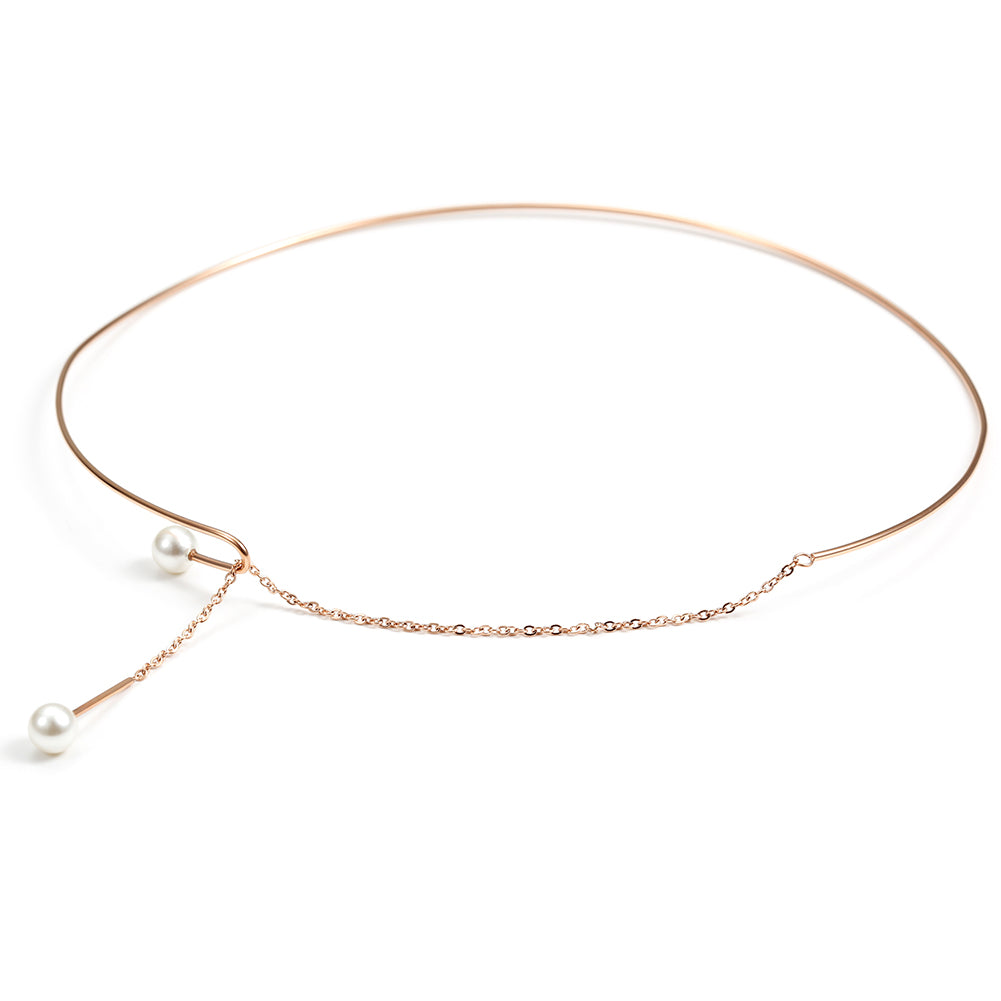 High polished white pearl necklace-NSSN619ST