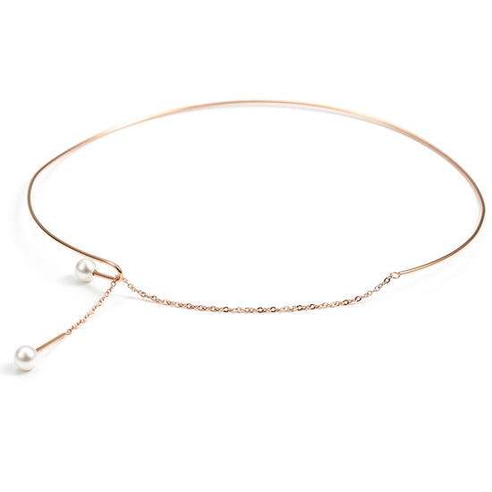 High polished white pearl necklace-NSSN619ST