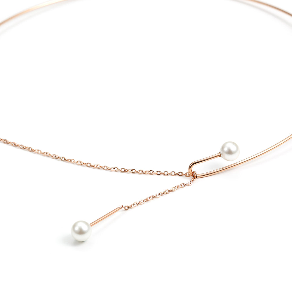 High polished white pearl necklace-NSSN619ST